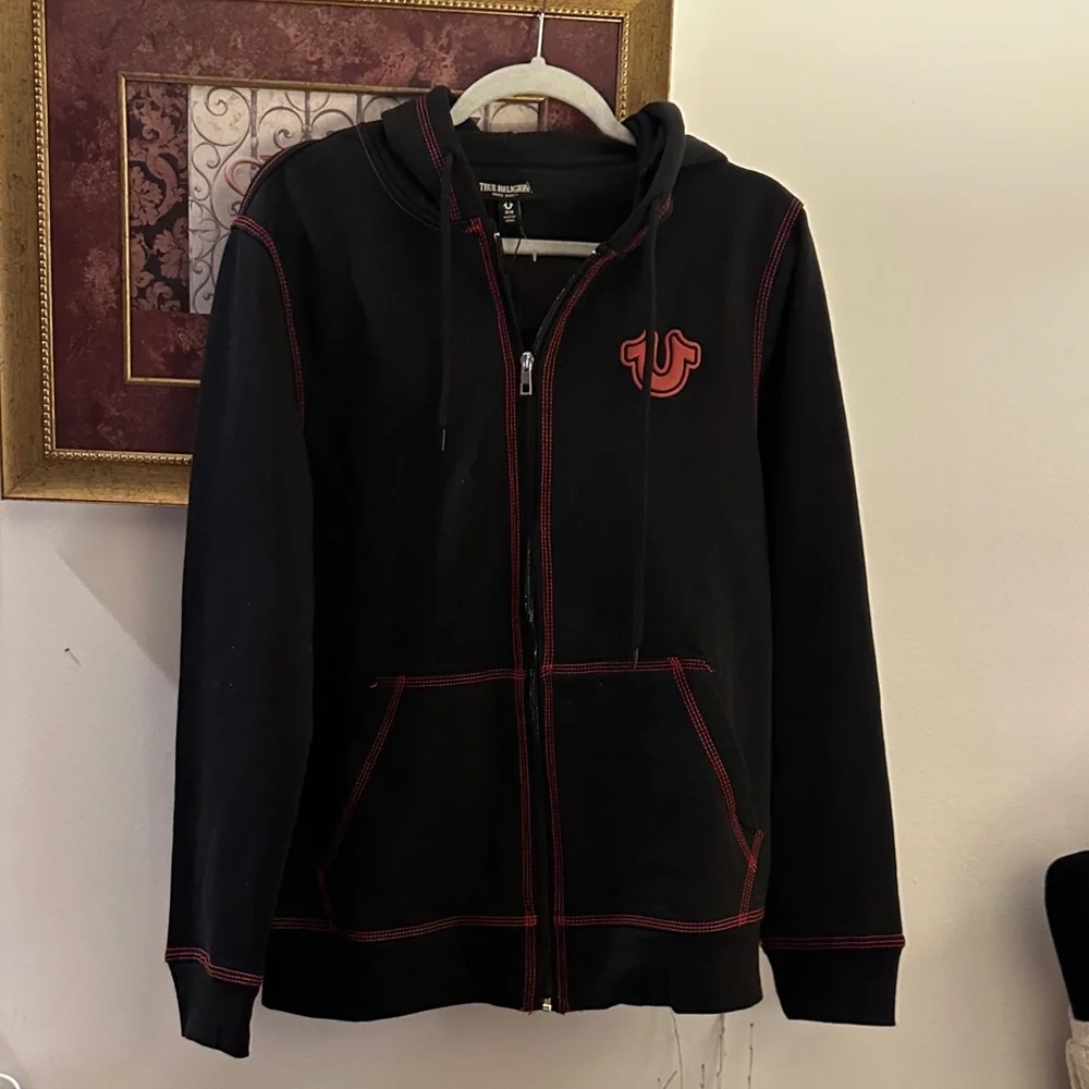 True Religion Black and Red Men's Sweater